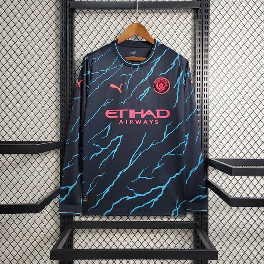 Maillot Manchester City extérieur 2023 2024 manches longues
