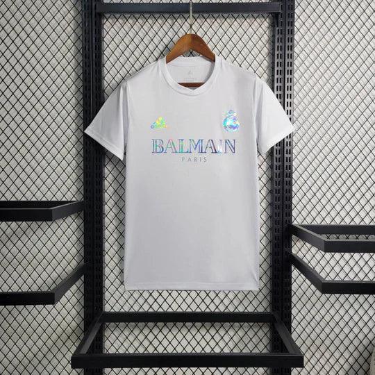 Maillot Real Madrid foot Balmain blanc 2023 2024
